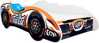 Lit enfant voiture F1 Twist orange 70x140 cm - Sommier et matelas inclus