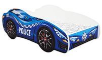 Lit voiture police bleu 70x140 cm - Sommier et matelas inclus