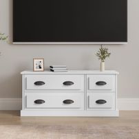 Meuble TV blanc 100x35,5x45 cm bois d'ingénierie