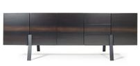 Meuble TV design en bois massif vernis mat marron Faker 185 cm