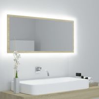 Miroir LED de salle de bain Chêne sonoma 100x8,5x37cm