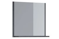Miroir mural avec étagère mélaminé gris mat Yanis