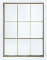 Miroir mural multi-rectangles bois laqué beige Nathi