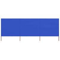 Paravent 3 panneaux Tissu 400 x 80 cm Bleu azuré
