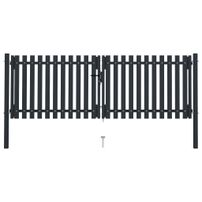 Portail de clôture à double porte Acier 306x125 cm Anthracite
