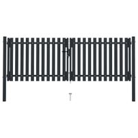 Portail de clôture à double porte Acier 306x175 cm Anthracite