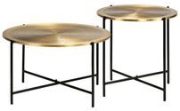 Set de 2 tables gigognes métal doré et noir Arliv