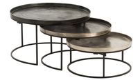 Set de 3 tables gigognes aluminium Judi D 77-D 67-D 60 cm