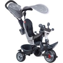 Smoby - Tricycle Baby Driver Plus Gris - Vélo Evolutif Enfant Des 10 Mois - Roues Silencieuses - Frein de Parking