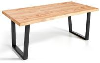 Table à manger bois de chêne rustique et métal noir Kibak 200 cm
