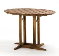 Table à manger ovale bois de teck naturel Laza 100 cm