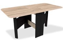 Table à manger pliable bois chêne clair et pieds marron Estal 158 cm