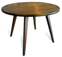 Table à manger ronde en bois noyer Veduna 110 cm