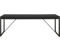 Table à rallonge 180/230 cm 10 places bois massif noir vintage et pieds acier noir Zayane