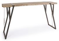 Table bar en bois de sapin et pieds acier Bibo L 200 cm