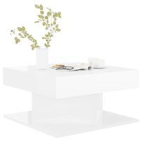 Table basse carrée Blanc brillant 57x57x30 cm Konda