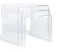Table basse carrée polycarbonate transparent Tali - Lot de 3
