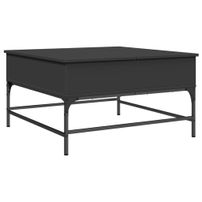 Table basse noir 80x80x45 cm bois d'ingénierie et métal