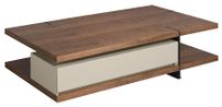 Table basse rectangulaire bois de noyer et MDF bicolore Lofia