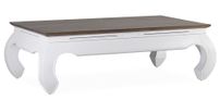 Table basse rectangulaire bois massif de mindi blanc et marron Orpirest 125 cm