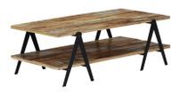 Table basse rectangulaire bois massif recyclé et métal noir Louane 2