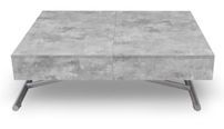 Table basse relevable et extensible effet béton Sunda L 120/155/190 x H 40/75 x P 80 cm