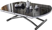 Table basse relevable et extensible verre trempé noir Alexandra