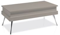 Table basse relevable Laquée Taupe Pied acier chromé Simpla