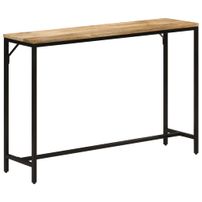 Table console 110x30x75 cm bois de manguier massif brut et fer