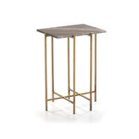 Table d'appoint rectangulaire marbre gris et métal doré Frie