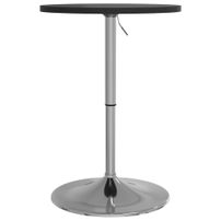 Table de bar noir 50x50x90 cm bois d'ingénierie et acier chromé