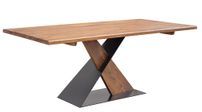 Table de repas rectangulaire en bois de manguier et acier noir Munko 190 cm