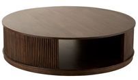 Table de salon ronde bois de manguier brun foncé Zoe L 121 cm