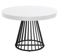 Table extensible bois blanc et pieds métal noir Erry 110/260 cm