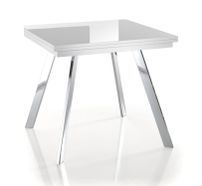 Table extensible bois laqué blanc Joela L 85/170 cm