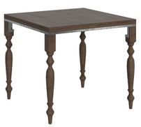 Table extensible carrée 4 à 8 places L 90 à 180 cm bois noyer Lubria