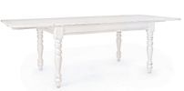 Table extensible de 150 cm en bois de manguier blanc patiné Kolita 150/195/240 cm