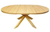 Table extensible ronde en bois de chêne miel Boris 140/190 cm