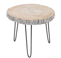 Table gigogne en bois gris Paulette L 47 cm