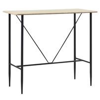 Table haute de bar bois clair et pieds métal noir Meica 120 cm