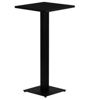 Table haute de bar carrée noir et pieds carré acier noir Mooby 70 cm