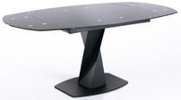 Table ovale extensible acier et verre trempé Aline L 105/165 cm