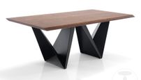 Table rectangle en bois MDF et pieds en acier noir Lola L 200 cm 2