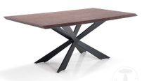 Table rectangle en bois MDF et pieds en acier noir Lola L 200 cm
