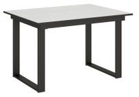 Table rectangulaire extensible 4 à 6 personnes L 120 à 180 cm blanc et métal anthracite Banzy