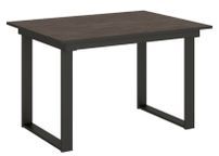 Table rectangulaire extensible 4 à 6 personnes L 120 à 180 cm bois foncé et métal anthracite Banzy