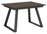Table rectangulaire extensible 4 à 6 personnes L 120 à 180 cm bois foncé et métal anthracite Bareni