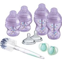 Tommee Tippee - Biberons Coffret Naissance Closer to Nature - Tétine Anti-Colique - Violet