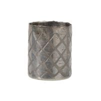 Vase cylindrique verre gris clair Liath H 15 cm