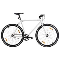 Vélo à pignon fixe blanc et noir 700c 55 cm